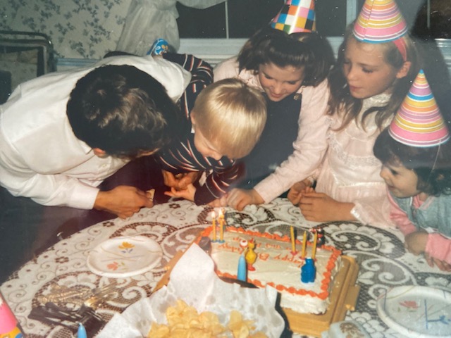 1986 Phil's second birthday Jeff, Phil, Katie O, April and Lisa